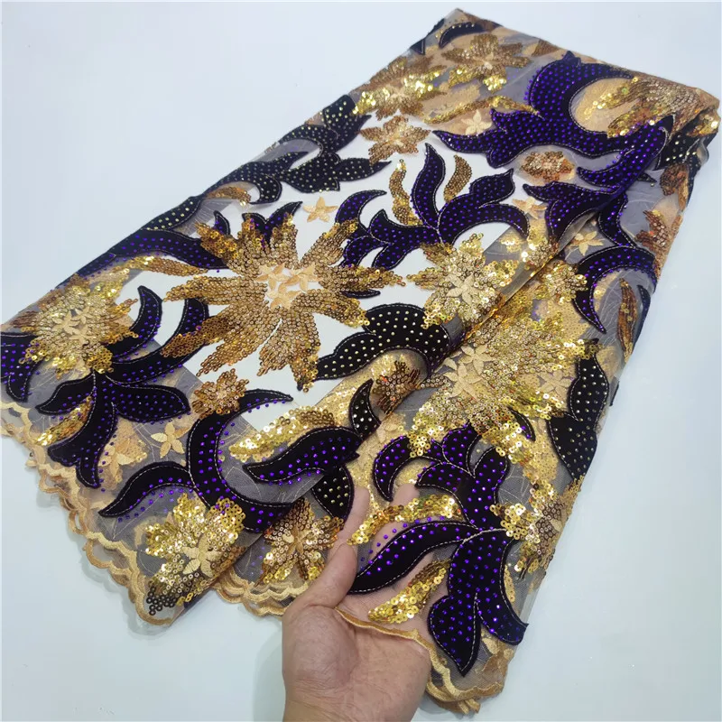 

African Velvet Tulle Mesh Lace Fabric 2021 High Quality Lace French Nigerian Lace Fabrics For Wedding Dress Sewing Y98-12