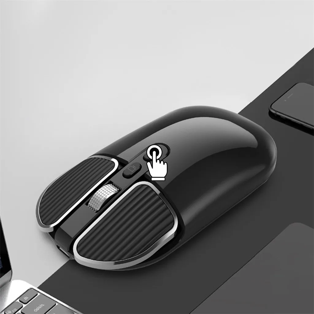 Беспроводная мышь 2 4G M203 USB Mute Mouse 500 миллиампер металлическая роликовая зарядка