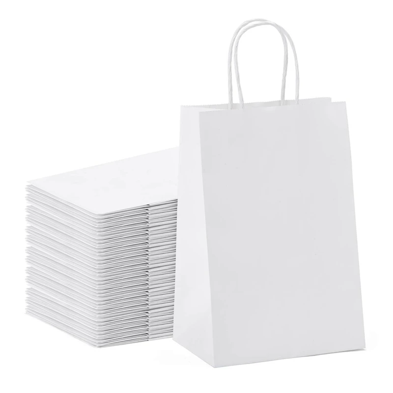 20Pcs/Lot Silver Color Shining Gift Bags Plastic Tote Bag for Packing 2  Sizes Shopping Bags Party Favor Bags with Handles