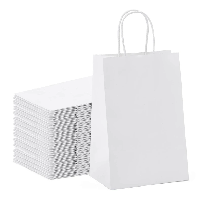 Kraft Paper Bags 25Pcs 5.9X3.14X8.2 Inches Small Paper Gift Bags