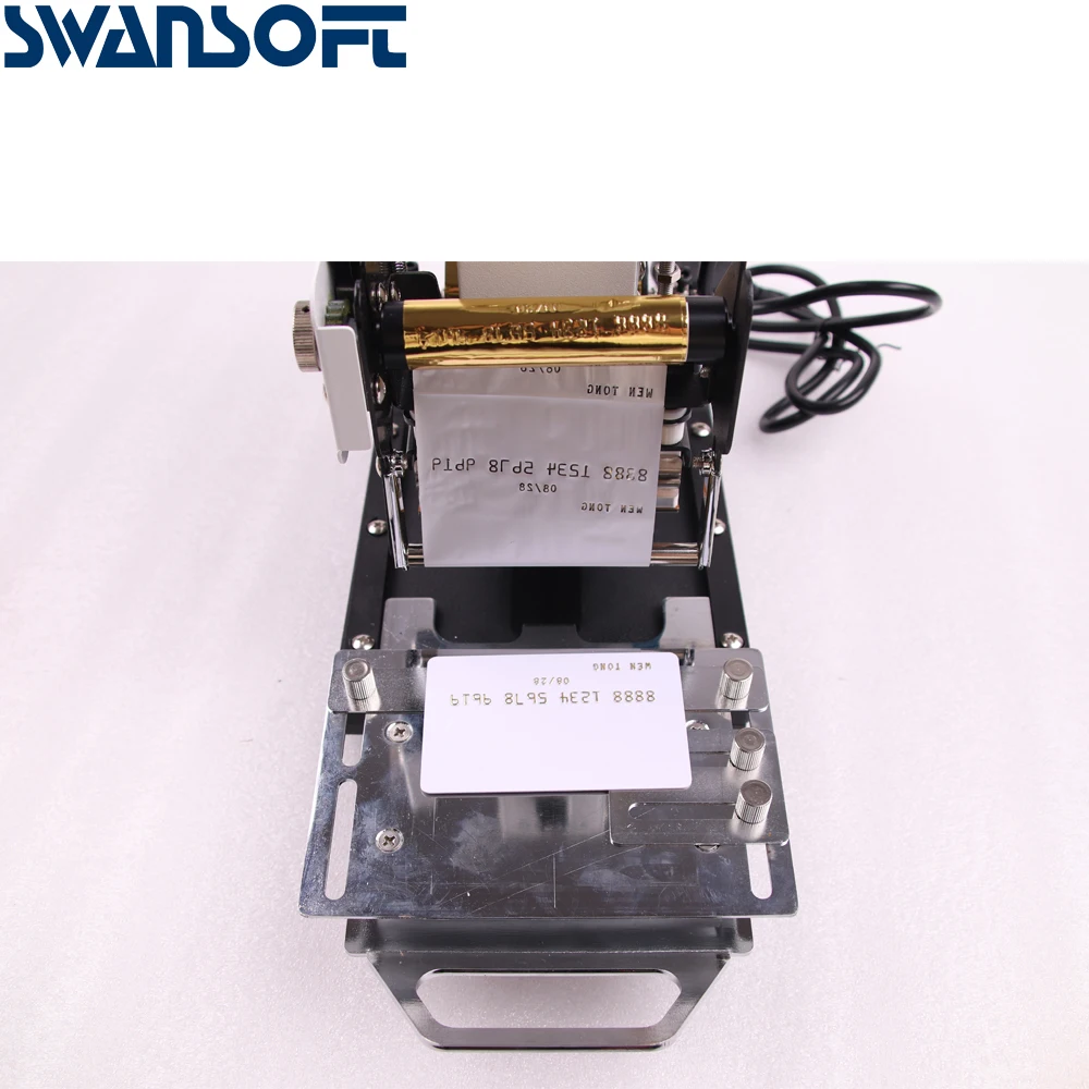 SWANSOFT ПВХ пригласительные карты горячего тиснения машина WT-90AS членская карта горячего тиснения машина логотипа горячего тиснения