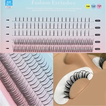 

New Individual Lashes Mink Fish Tail Heat Bonded Eyelashes Extension A/M Shape Cluster Volume Selft Grafting Eye Lashes Thick