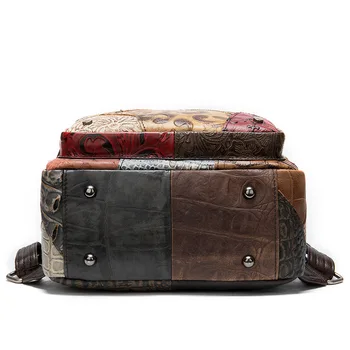 

2009 New Women's Bag Head Cowskin Embossed Woman's Shoulder Bag Coloured Hand-made Leather Large Capacity Backpack Trendy