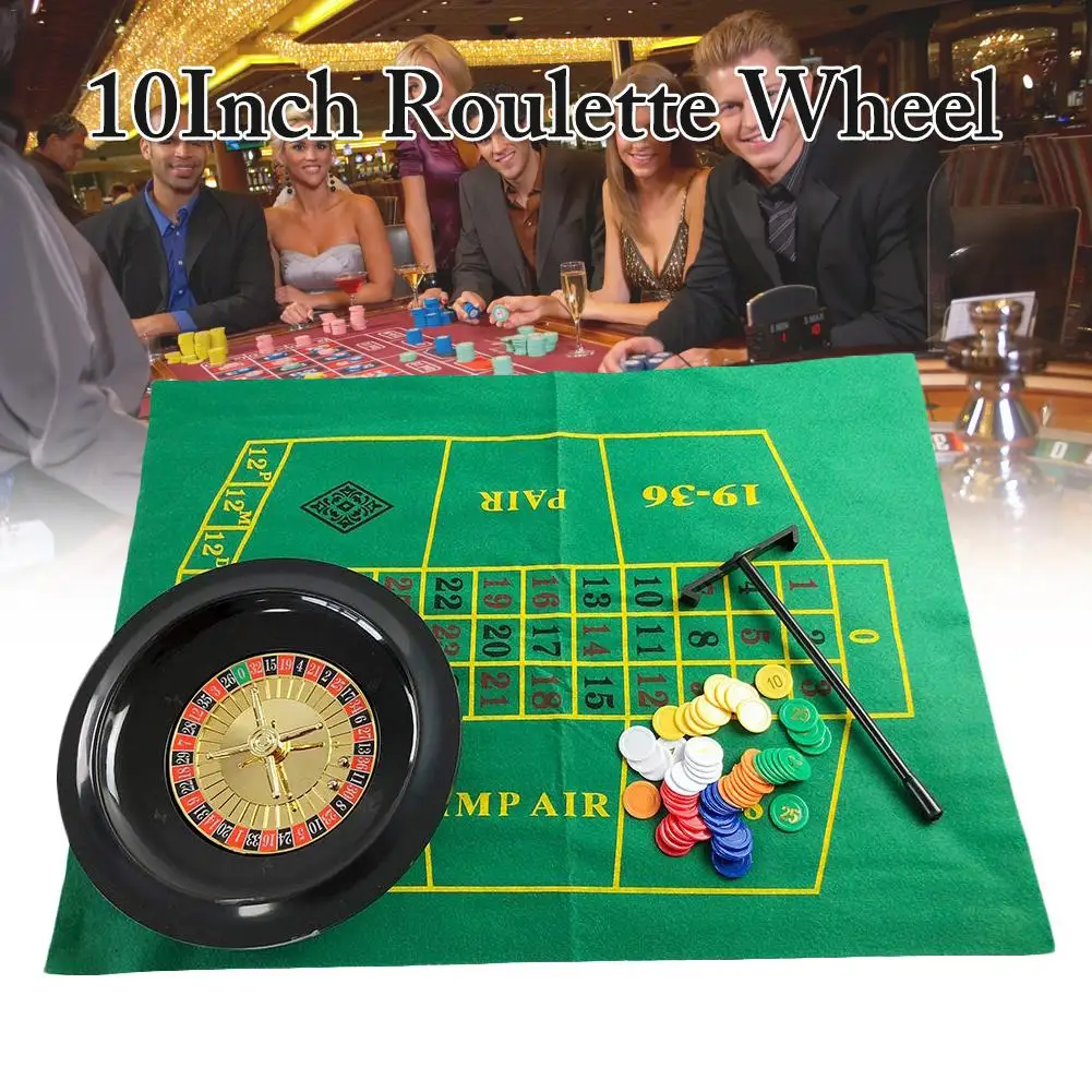 10-inch Tabletop Turntable Russian Roulette Wheel Poker Chips Set Fun Leisure Entertainment Table Games For Adults Children 10-inch Tabletop Turntable Russian Roulette Wheel Poker Chips Set Fun Leisure Entertainment Table Games For Adults Children