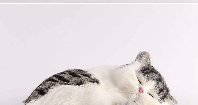 27 см имитация белых Коты, плюшевые куклы Спящая кошка декоративное украшение для дома детские модели животных плюшевые игрушки Рождество подарок на день рождения