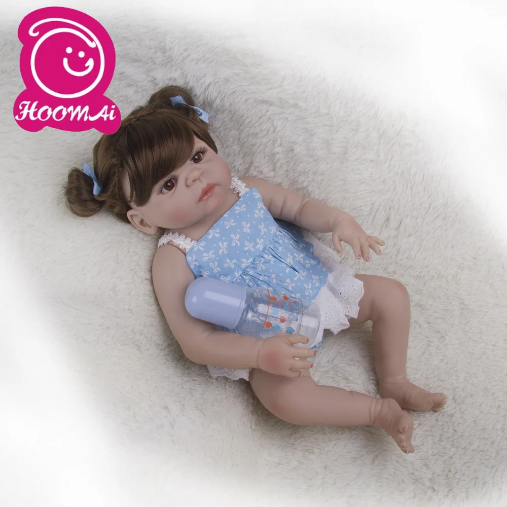 18 дюймов, игрушка для волос на все тело, кукла Bebe, Мягкая силиконовая Реалистичная детская гладкая виниловая кукла, милая детская силиконовая кукла, детские игрушки