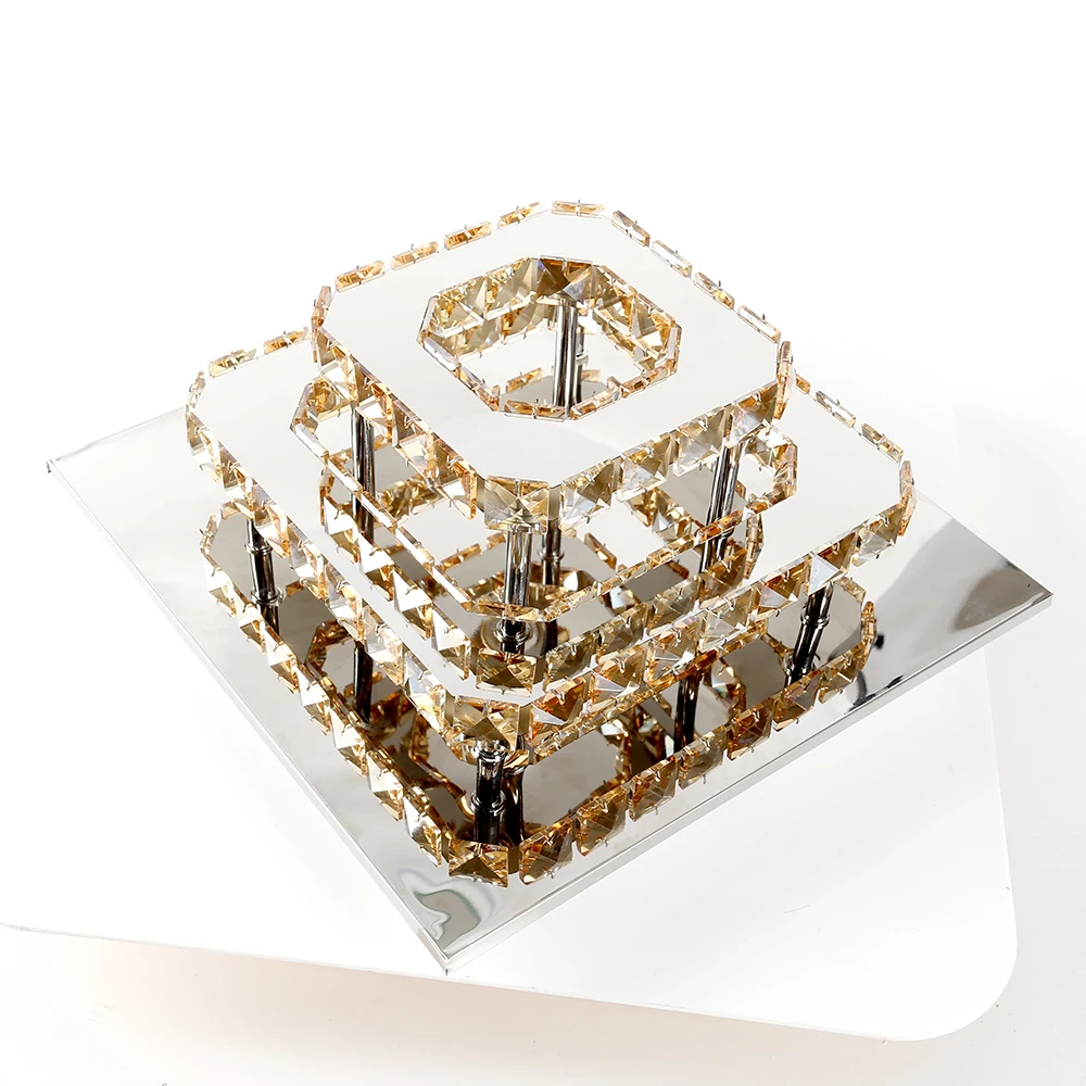 Tanie Nowoczesna kryształowa sufitowa oprawa ledowa dla lampa wewnętrzna lamparas de techo montaż powierzchniowy sufitowe lampa do sypialni