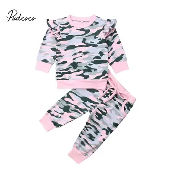 

Pudcoco Toddler Baby Girl Camo Clothes Set Infant Newborns Long Sleeve T-shirt Army Sweatshirts Top Pants Outfit Sets Tracksuit