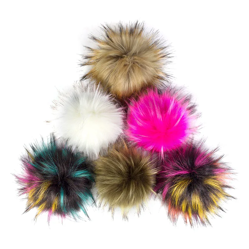 16 Pieces Faux Fur Pom Poms Balls Set Assorted Combo Pom Poms Set for DIY  Hats Keychains Gloves Handbag Kids School Bag