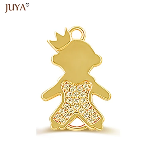 Copper Zircon Lovely Baby Kids Kawaii Boys Girls Mama Connectors Foot Pendant Pacifier Charm For Jewelry Making DIY Gift For Mom - Цвет: gold