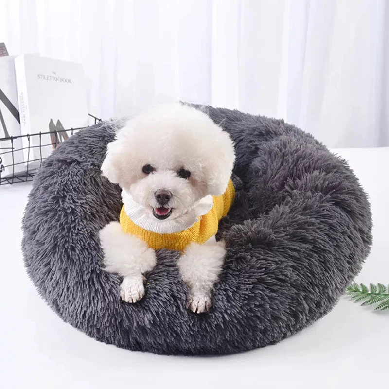 Del Departamento de Defensa de cojín de cama de felpa larga 2017 Top papá Oso Polar animal calmante para mascotas cama para perro grande gato de Casa de perro Hondenmand perrera Super suave y esponjoso cómodo
