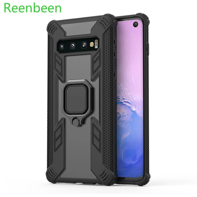 Armor Soft TPU Shockproof Case For Samsung Galaxy S8 S9 S10 Plus S10e Note 10 A7 2018 M10 20 30 Silicone Car Holder Ring |