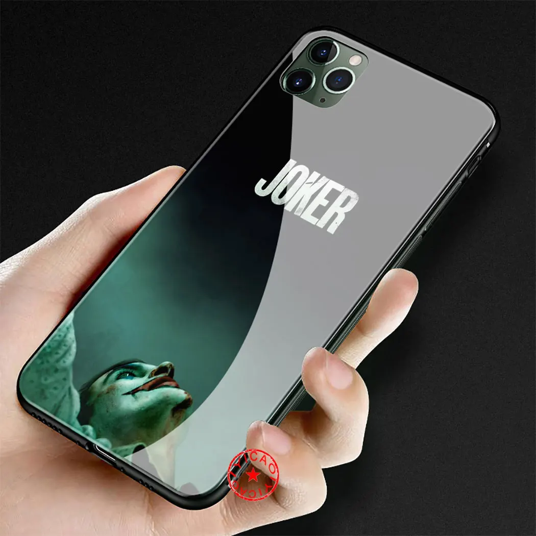 Joker movie Joaquin Phoenix, черное закаленное стекло чехол для iPhone 5 5S SE 6 6S 7 8 Plus 11 Pro X XR XS Max Pro