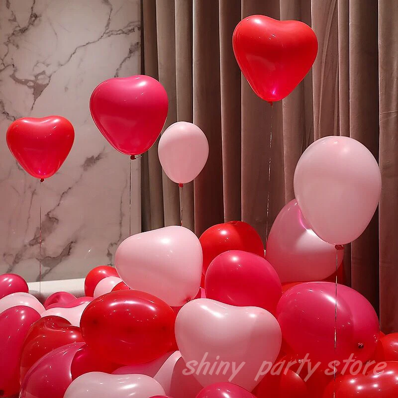 10inch 20/30pcs Love Heart Latex Balloons Wedding Decoration Celebration Valentine's Day Birthday Party Helium Balloon