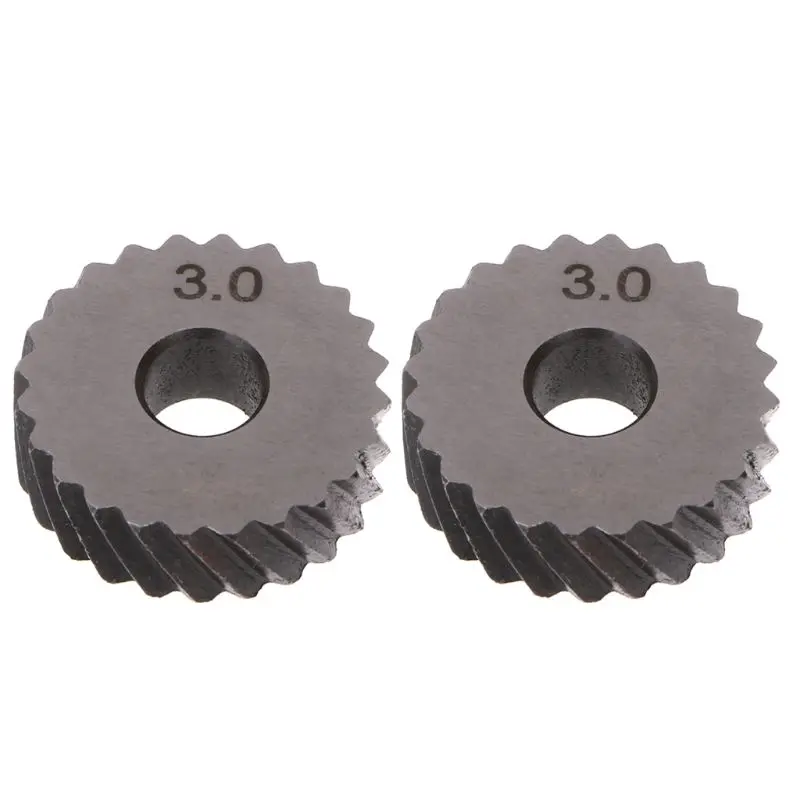 2pcs Steel Wheel Diagonal Linear Knurl Wheels Knurling Knurler Tool 1.0/1.2/1.8/3.0mm Pitch Linear Pitch Knurl Set