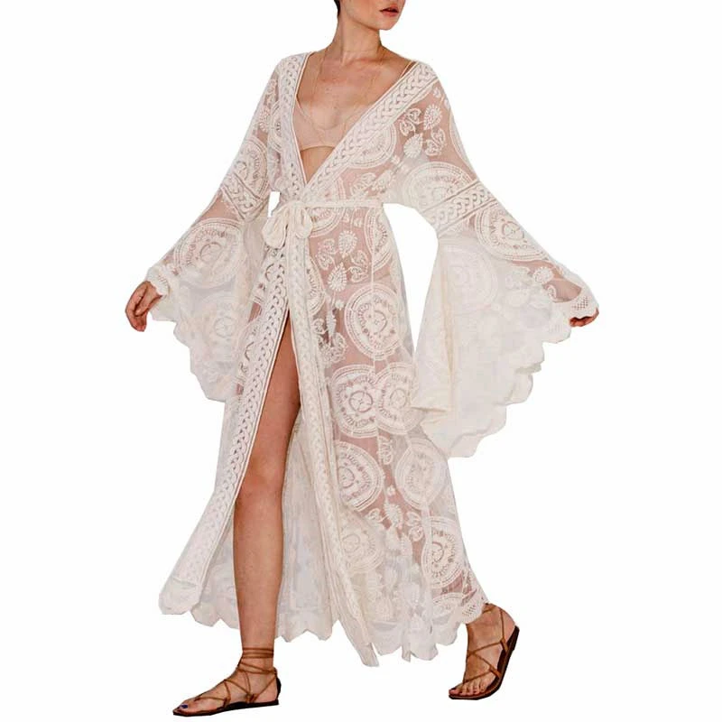 Maxi Boho Kimono Kaftan Cover Ups Gown 