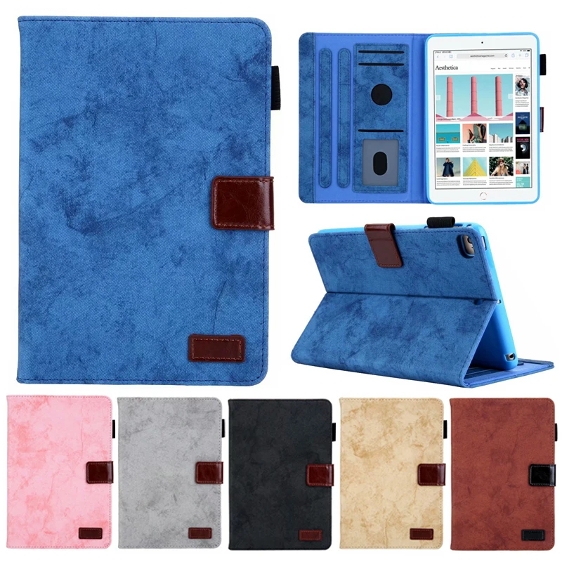 Case For Apple iPad mini 5 2019 7.9&quot case Smart denim leather Stand Card slot Tablets for 1 2 3 4 7.9 inch | Компьютеры и офис