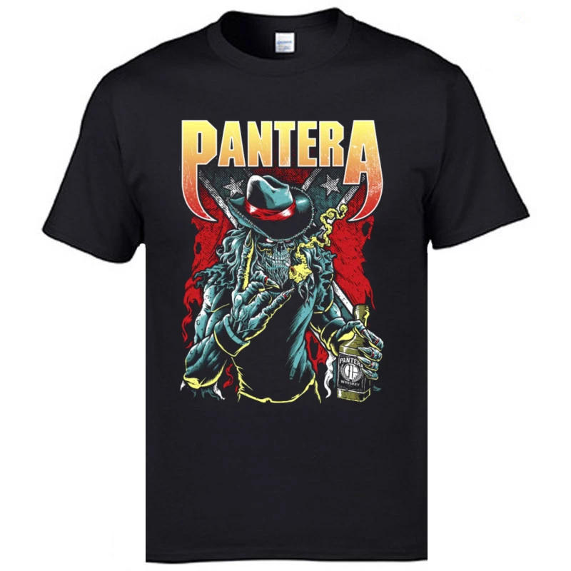

Heavy Metal DJ Rock Punk Tshirt Pantera-Cowboy Skull Band T-Shirt Popular Classic Tops Tees Autumn Discount T Shirt Cotton Men