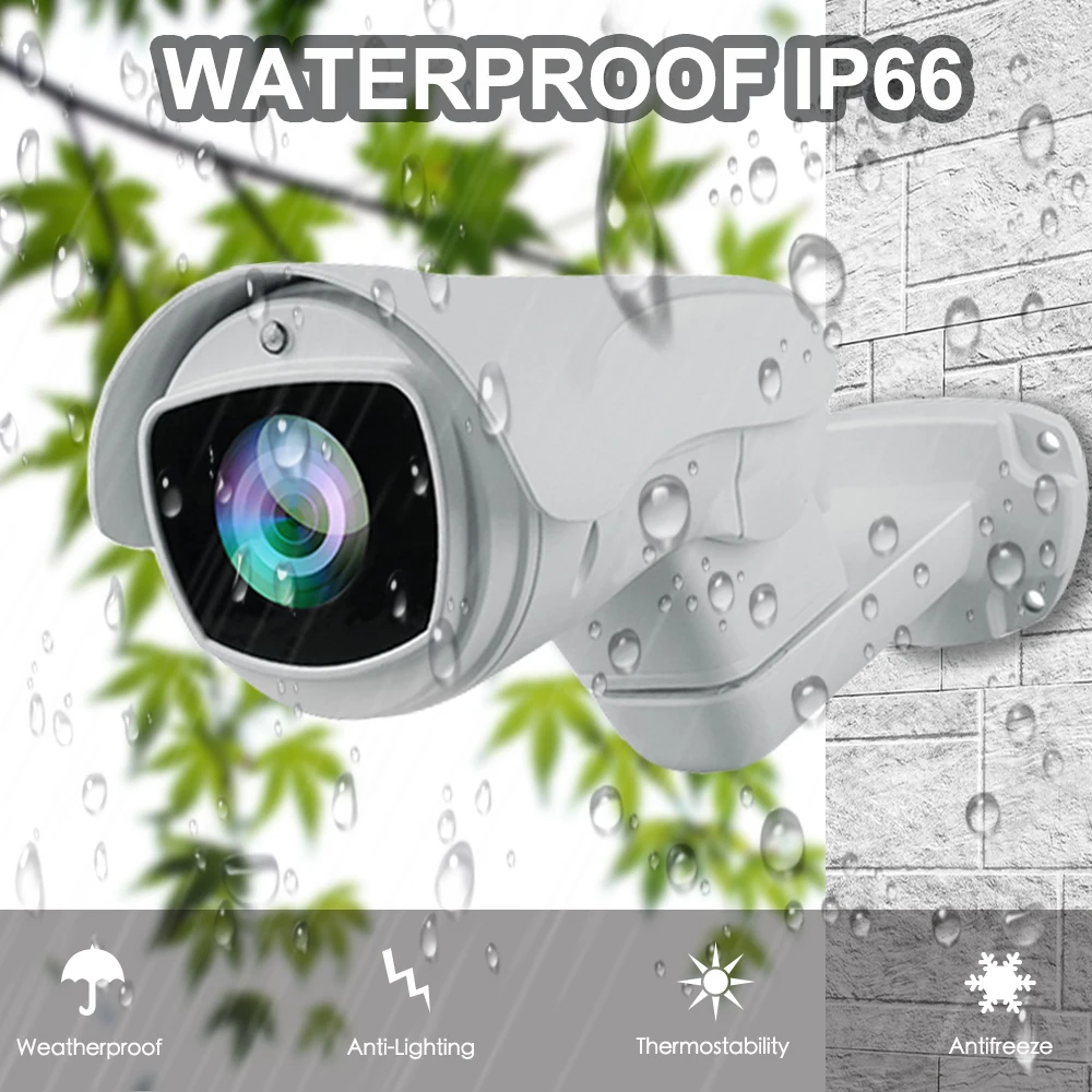 Наружная IP камера PoE PTZ 2 МП 5 Мп супер HD 2592x1944P 10x оптический зум система