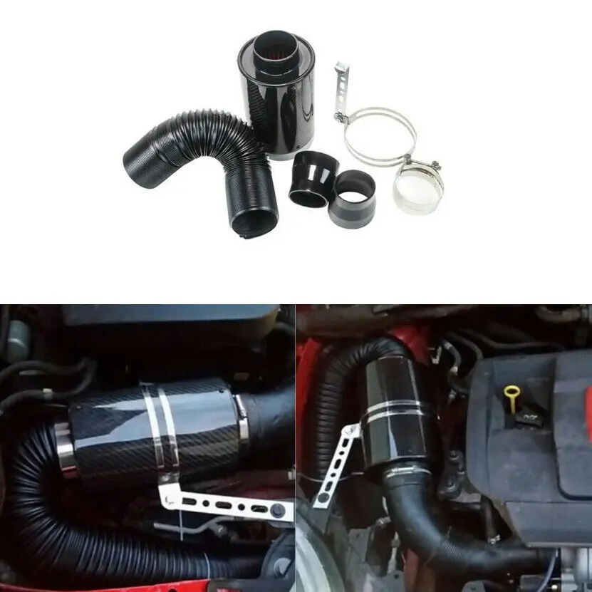 

3" Universal Car Cold Air Filter Feed Enclosed Induction Intake Pipe Hose Kit