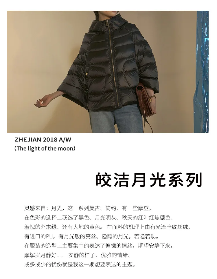 Origional Designer WOMEN'S Dress Iliad Winter High-End down Jacket Women's Hooded dou peng kuan White Goose down Coat