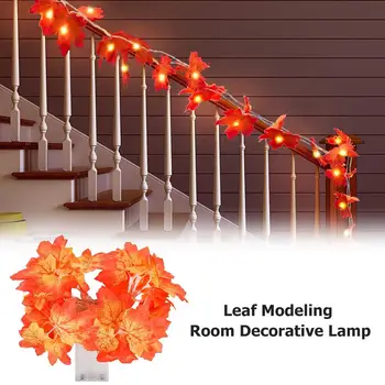 

LED Maple String Lamb Holiday Wedding Christmas Party Decor Battery Fairy Lights Applicable to Restaurants Lounges and Others