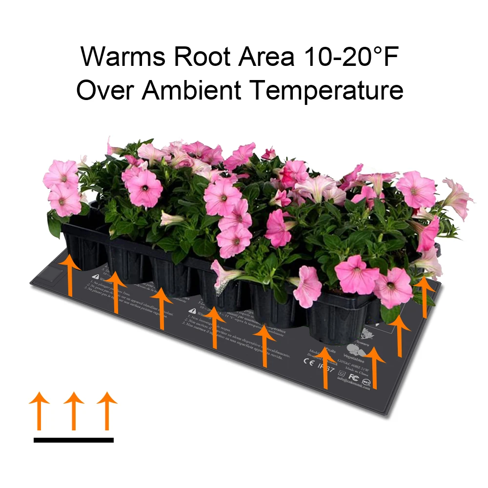 Waterproof Plant Seeding Heating Mat 52x24cm Warm Heat Pad for Seed Germination Propagation Clone Starter Garden Supplies