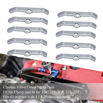 

8 Pcs Chrome Va-lve Cover Spray Bars 283 305 327 350 Silver Fits All Engines With 1 / 4-20 Thread Screws Fit For Chevy#P55