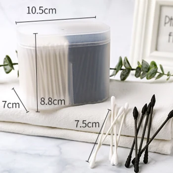 

Pretty Comy 300pcs Disposable Pointed Handy Cotton Swabs Double Tip Cosmetic Beauty Swabs Ear Clean Tool