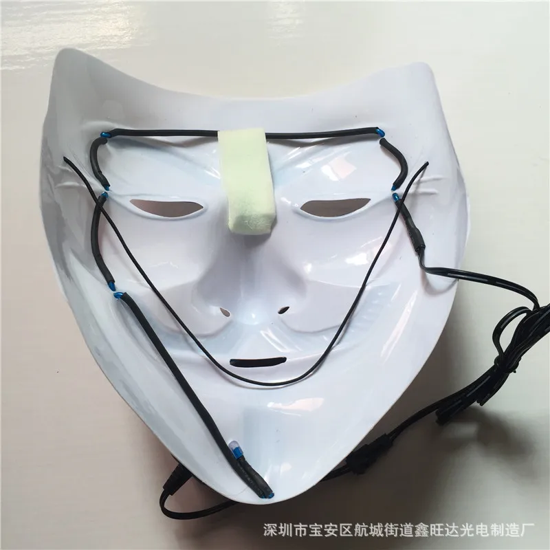 Хэллоуин высокое качество EL светильник V for Vendetta» ПВХ светящаяся маска праздничный карнавальный ночной клуб реквизит для болельщиков