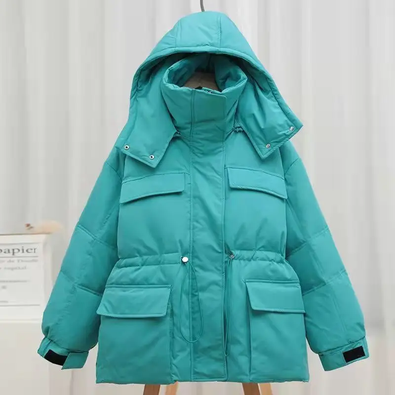 

Пуховик женский зимний, 2021, на белом утином пуху, 90%