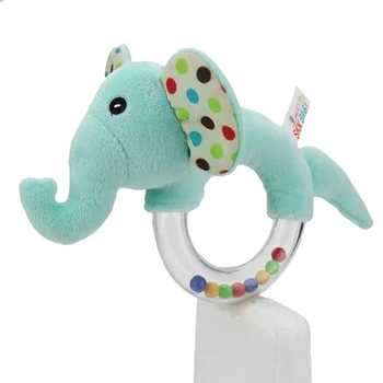 

New New Animal Baby Plush Toy Cat/Puppy/Elephant/Rabbit/Bear/Monkey Rattle Baby Listening Grip Sensory Hand Bell Appease Gift