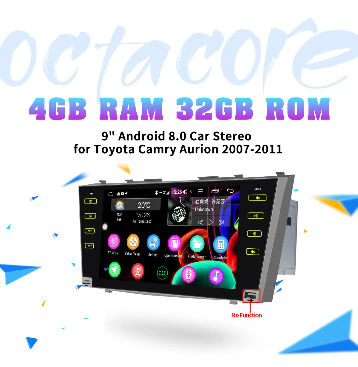 Top 9" Double 2 Din Android 8.1 Car Radio Stereo Head Unit For Toyota Camry Aurion 2006-2011 Built-in 4G Modem DSP GPS NO DVD Player 0 Top 9" Double 2 Din Android 8.1 Car Radio Stereo Head Unit For Toyota Camry Aurion 2006-2011 Built-in 4G Modem DSP GPS NO DVD Player 0
