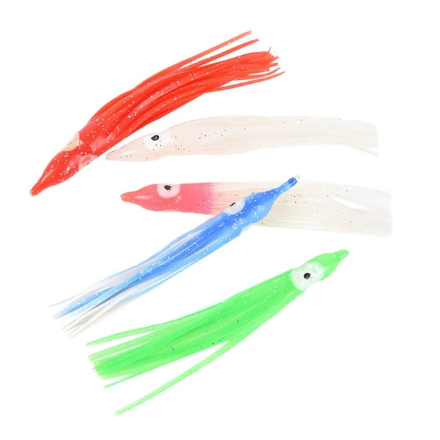 10 pieces Rubber Squid Skirts 9cm Octopus Soft Fishing Lures Tuna Sailfish  Baits Colors Baits Lures