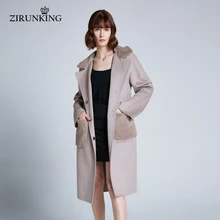 ZIRUNKING/новые женские пальто из натурального кроличьего меха, женские модные длинные стильные шерстяные парки, женская верхняя одежда из натурального меха, пальто ZC1913