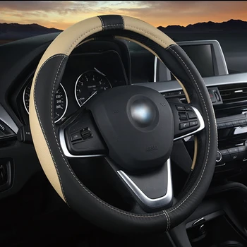 

Leather Car steering wheel cover For Peugeot All Model 4008 RCZ 308 508 301 301 307 207 2008 3008 206 408 5008 607 car styling