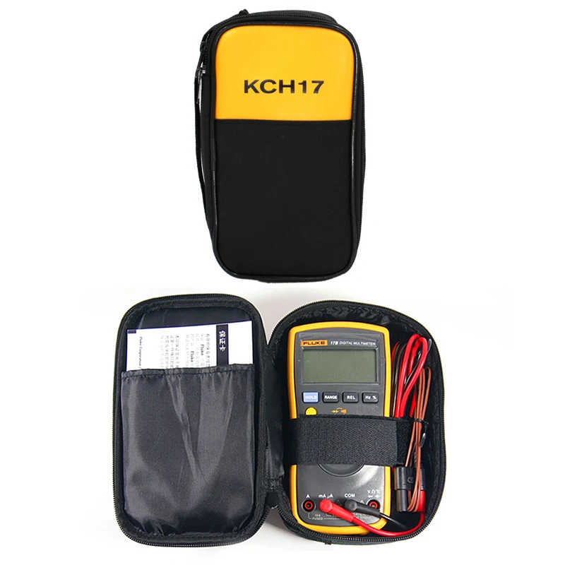 Fluke 17B+ Высокоточный цифровой мультиметр 4000 AC/DC ток и напряжение измеритель частоты+ Портативный мягкий мешок