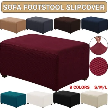 

Elastic Pedal Cover High-Quality Stretch Storage Ottoman Slipcover Rectangle Footstool Sofa Cover for Living Room(S/M/L)