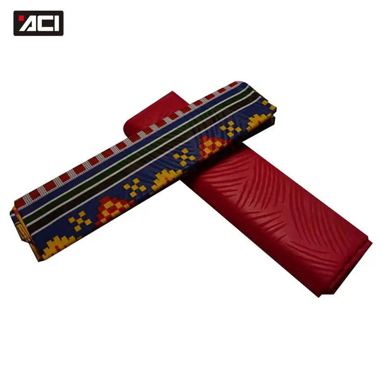 ACI 2 ярда Ghana Kente Ткань Mix 2 ярда простая крашеная африканская ткань Анкара тиснение узор настоящий воск блок принты ткань