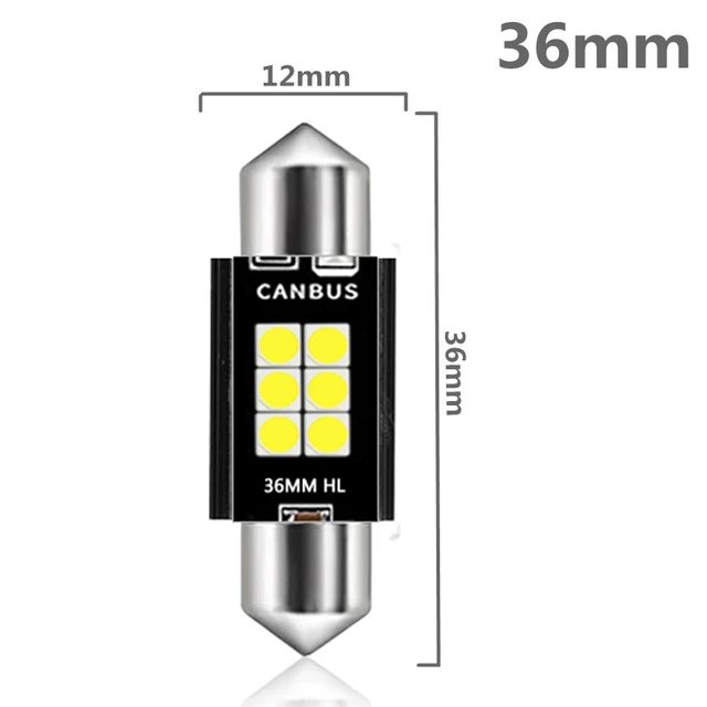 36mm 2 шт. C10W C5W светодиодный Canbus гирлянда 31 мм 36 мм/39 мм/41 мм для автомобильной лампы Интерьер Чтение светильник номерной знак купольная лампа белый 12V - Испускаемый цвет: 36mm