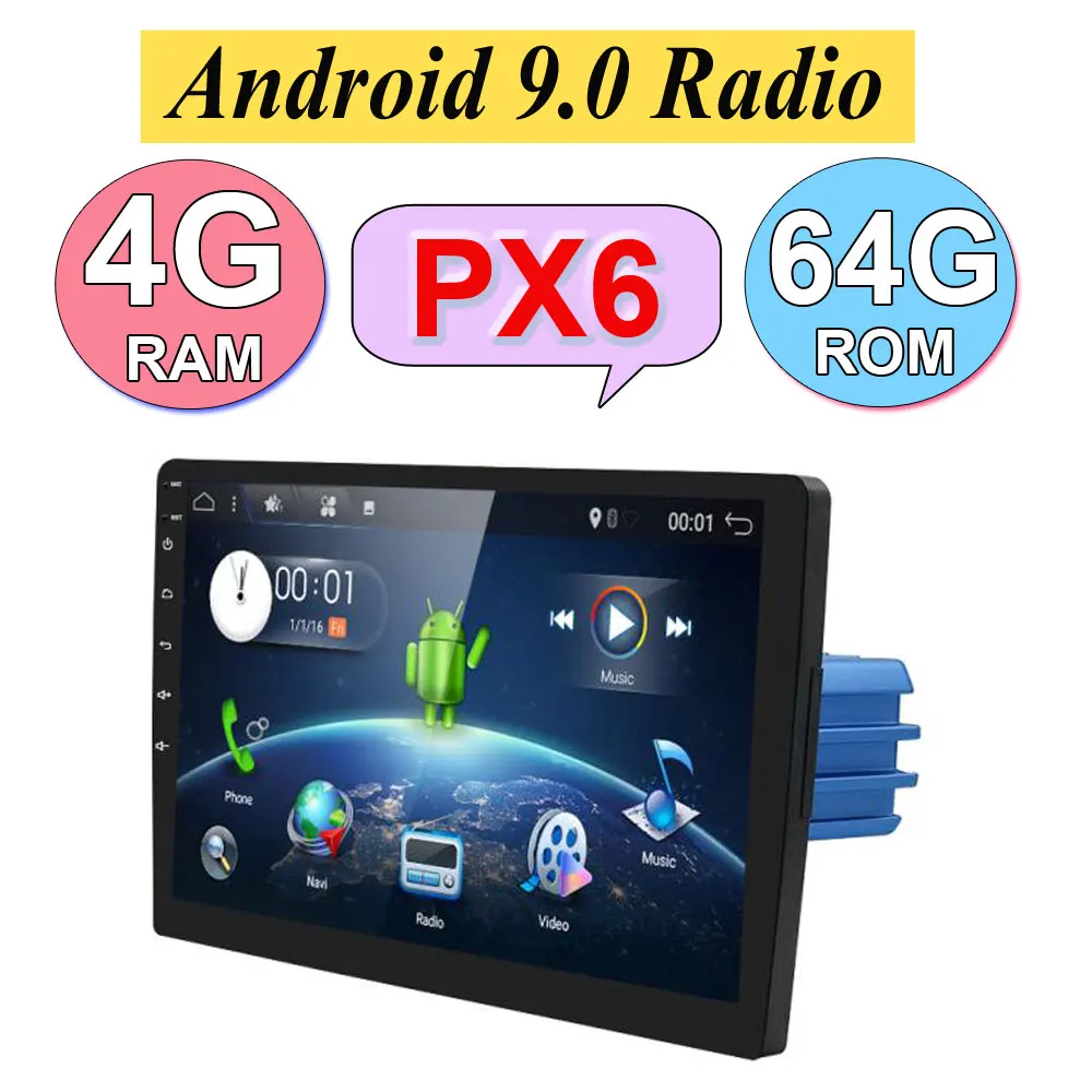 Sale 4G+64G cassette tape recorder 1 din for Univesal android 9.0 stereo auto radio with wifi swc BT camera cassette player 0