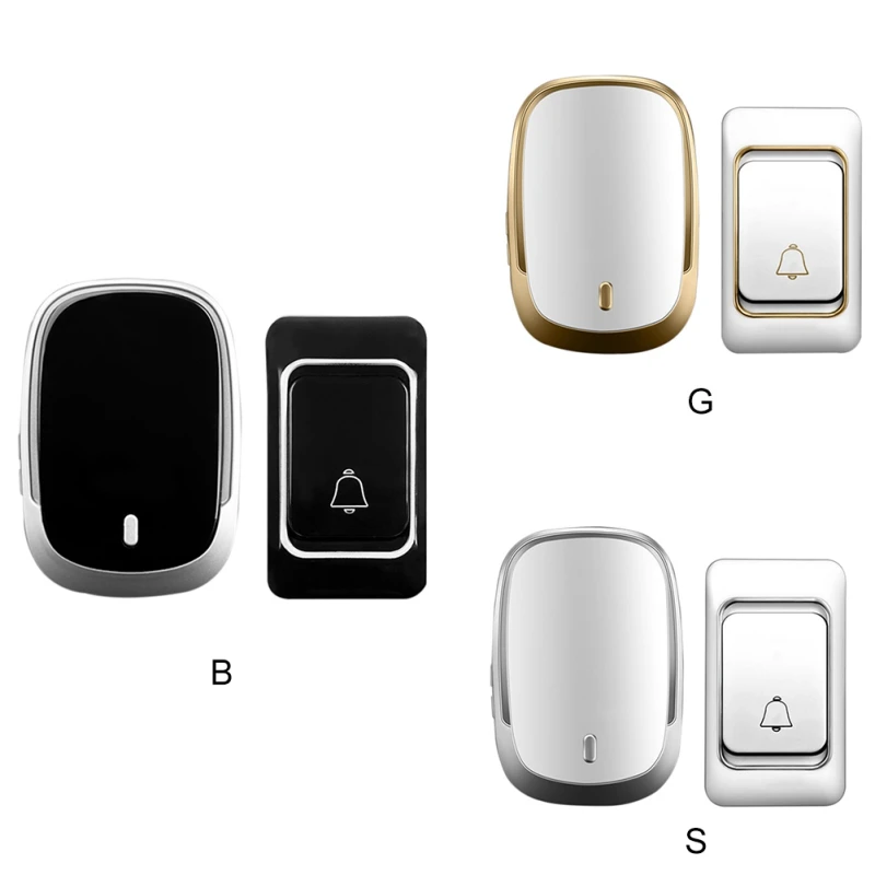 Wireless Doorbell DC Battery Control Button 200M Remote LED Light for Home Wireless Call Bell n