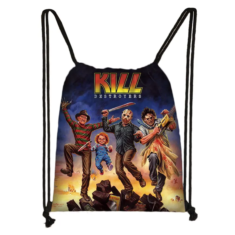 Backpack Michael Freddy-Krueger/chuck-Drawstring-Bag Storage-Bag Women Horror Movie Character