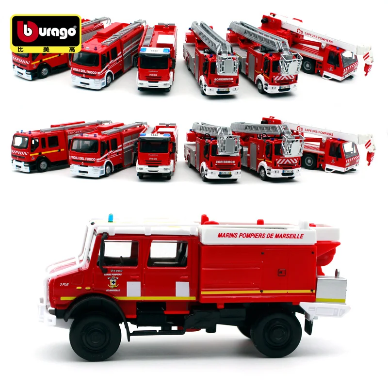 Крановая лестница Bburago 1:50 Iveco Magirus RW Renault Premium детская Игрушечная машина литый под