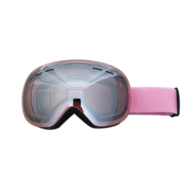 Skiing Double Layer Pink Women Ski Goggles Frameless Snow Glasses Anti Fog Protection Snowboard Snow Goggles