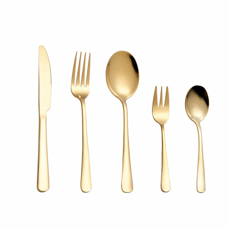 Full Tableware Stainless Steel Cutlery Dinner Set Complete Gold Fork Spoons Knives Golden Dinnerware Dropshiping | Дом и сад