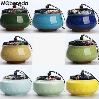 

Special Offer Ceramic Tea Jar Ice Crack Glaze Ceramic Purple Small Tea Can Tea Box Puer Sealed Tank Portable
