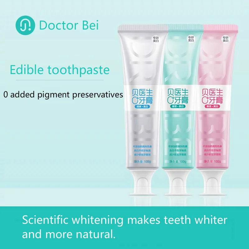 Mi Bei 0+ Upgrade Fresh Whitening Tooth Stain Toothpaste 3 Flavors Fruity Refreshing Green Tea for Pregnant Women | Бытовая техника