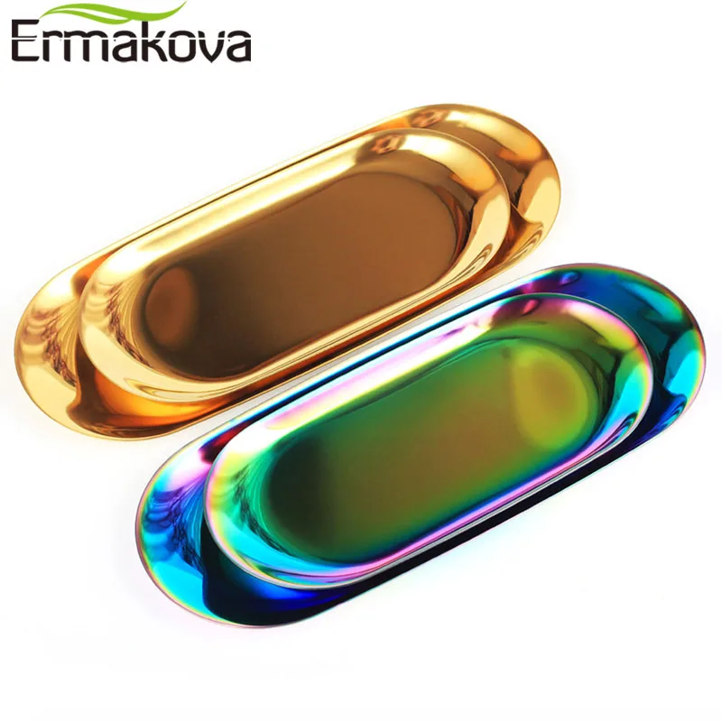 ERMAKOVA лоток для хранения из нержавеющей стали розовое золото серебристый