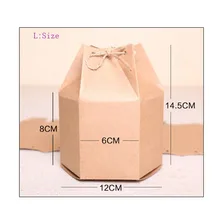 70 шт./лот, 12*8*14,5 см, модный большой размер, Шестигранная коробка из крафт-бумаги для печенья, Упаковка для подарков и пищевых продуктов